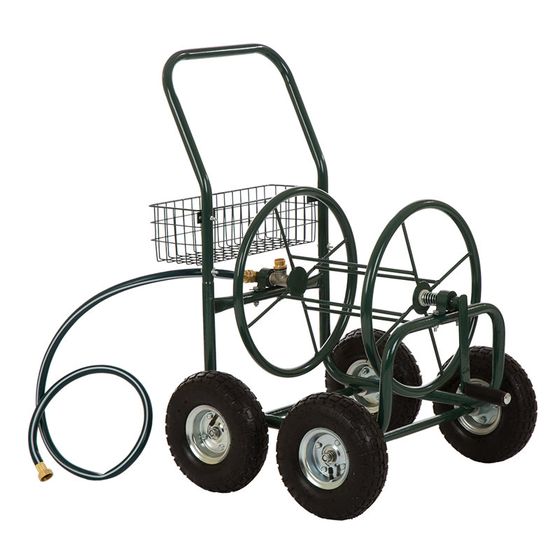 Glitzhome Yard Garden Landscape Steel Hose Reel Cart Wayfair